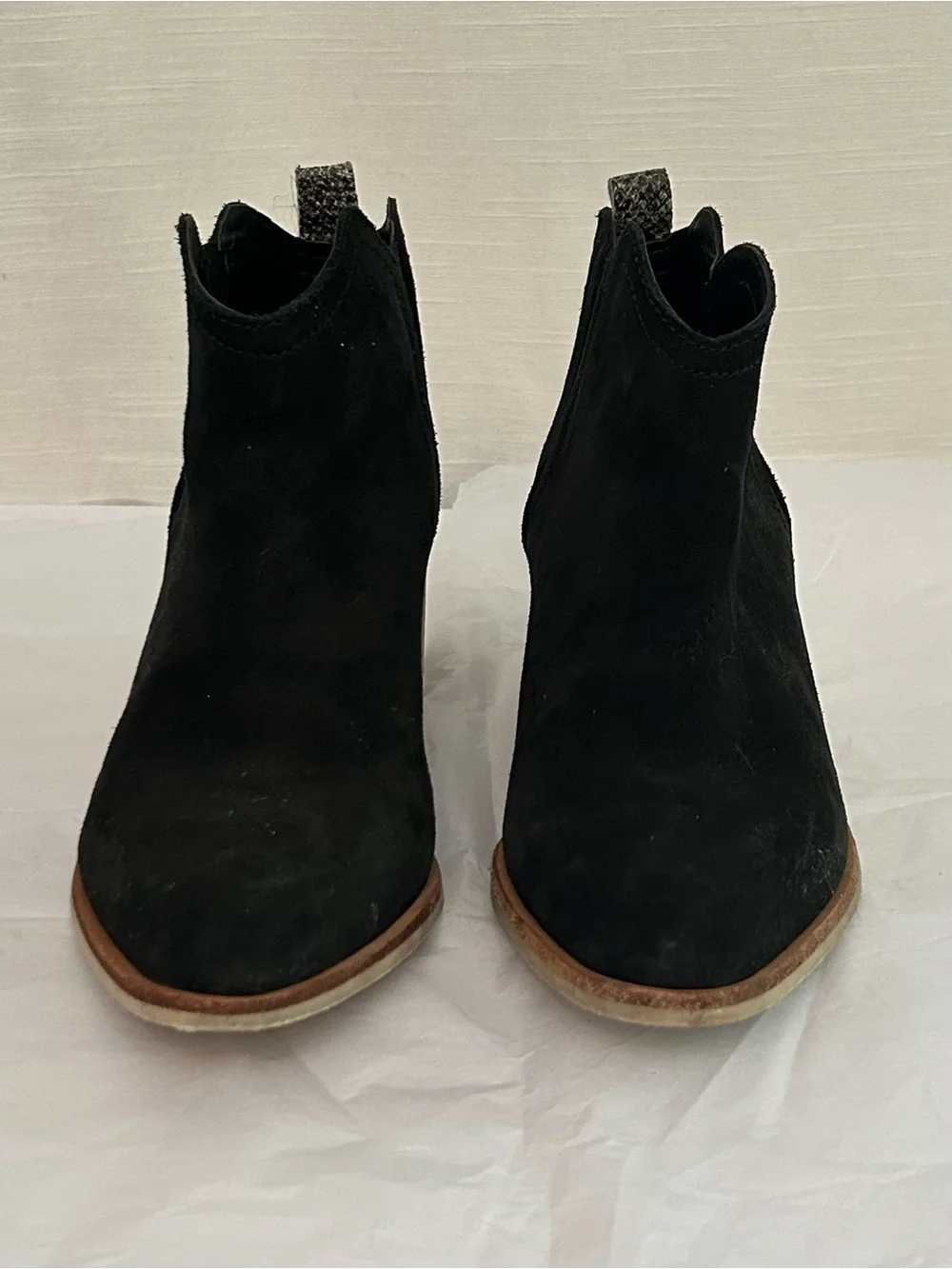 Crevo Black Suede Chukka‎ Boots with Stacked Wood Heel